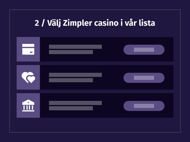guide steg 2 välj Zimpler casino i listan