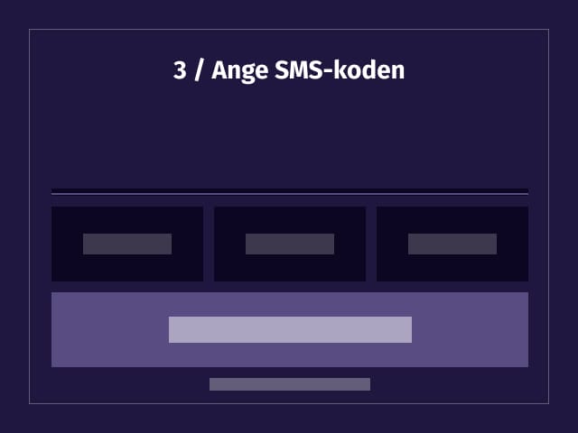 guide steg 3 ange sms kod